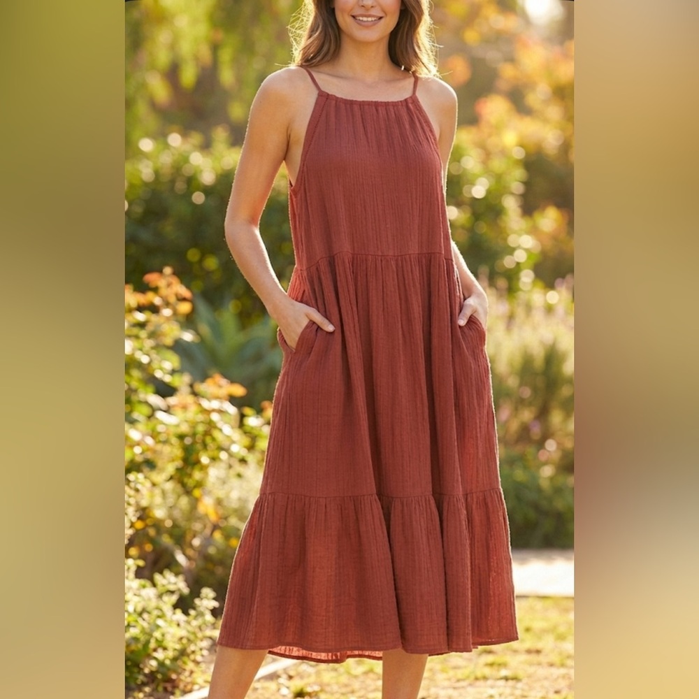 ‼️SOLD‼️ 186. NWT! SO® Juniors Sleeveless Midi dress In A Rustic Reddish Brown